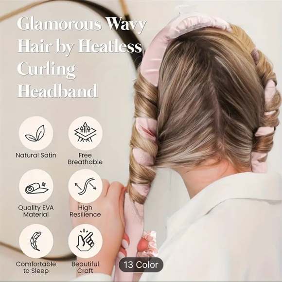 TEMU Sleep-In Hair Roller Set with 2 Hair Ties // Pearl Sponge No Heat Curler - Picture 6 of 7